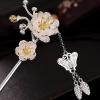 Disc Hair Stick Decoration Peony Hair Clip Simple Temperament Clothing Retro Style wear 925 Sterling Silver view 4