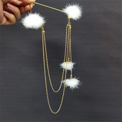 Double Chain Hair Fork Pearl Tassel Hairpin Chinese Retro Hair Accessories Hanfu dress 03