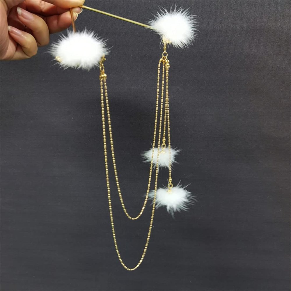 Double Chain Hair Fork Pearl Tassel Hairpin Chinese Retro Hair Accessories Hanfu dress 03