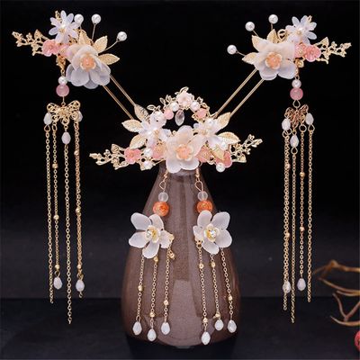 Chinese Style Flower 1 Tassel Hairpin Hanfu Accessories Hairpin Retro Flower Hairpin 1
