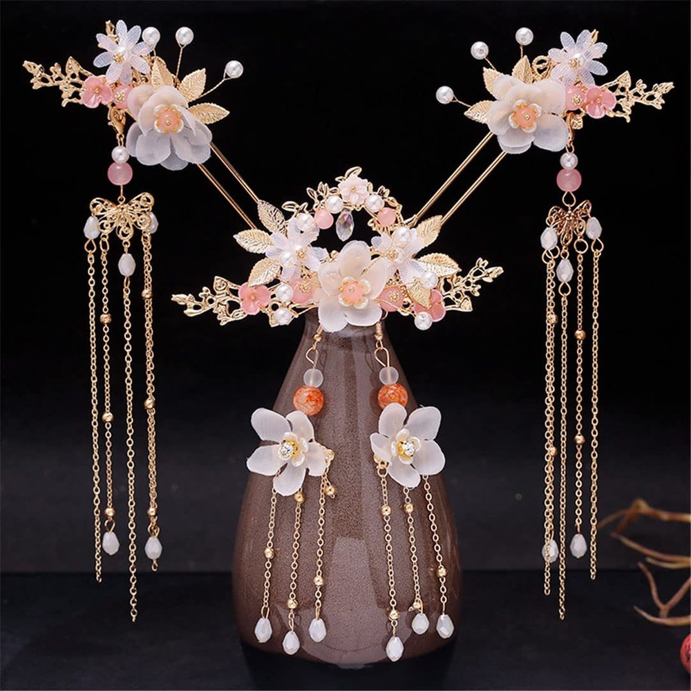 Chinese Style Flower 1 Tassel Hairpin Hanfu Accessories Hairpin Retro Flower Hairpin 1