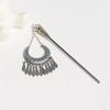 Vintage Gypsy Tibetan Silver Tassel Carved Flower Chopsticks Hair Clip Ladies Hair Clip Jewelry Style 2 view 1