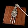 Vintage Gypsy Tibetan Silver Tassel Carved Flower Chopsticks Hair Clip Ladies Hair Clip Jewelry Style 2 view 2