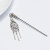 Vintage Gypsy Tibetan Silver Tassel Carved Flower Chopsticks Hair Clip Ladies Hair Clip Jewelry Style 2 view 4