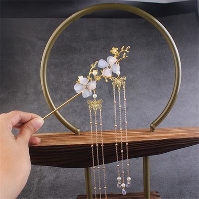 Chinese Hair Accessories Hairsticks Tassel Step Swinging Hairpin A1