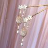 Lantern Hairpin Cherry Blossom Short Tassel Hairpin Step By Step Hanfu Cheongsam Antique Style Accessories 1pcs view 2
