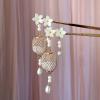 Lantern Hairpin Cherry Blossom Short Tassel Hairpin Step By Step Hanfu Cheongsam Antique Style Accessories 1pcs view 4