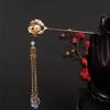 1 Pack Vintage Hair Stick Super Fairy Tassel Pearl Flower Pendant Crystal Hair Clips F view 3