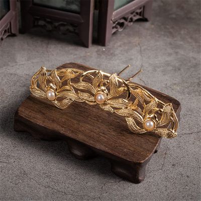 Chinese Hanfu Accessories gear Retro Hairpin Tassel Hair Crown Jewelry Hair crown