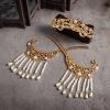 Chinese Hanfu Accessories gear Retro Hairpin Tassel Hair Crown Jewelry Hair crown view 3