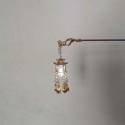 Chinese Style dress Antique Pearl Tassel Hairpin Hair Stick C White light
