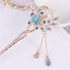 Metal Chinese Style Hair Stick Flower Hair Chopsticks Hair Clip Opal Clip Female Hair Accessories Blue view 1