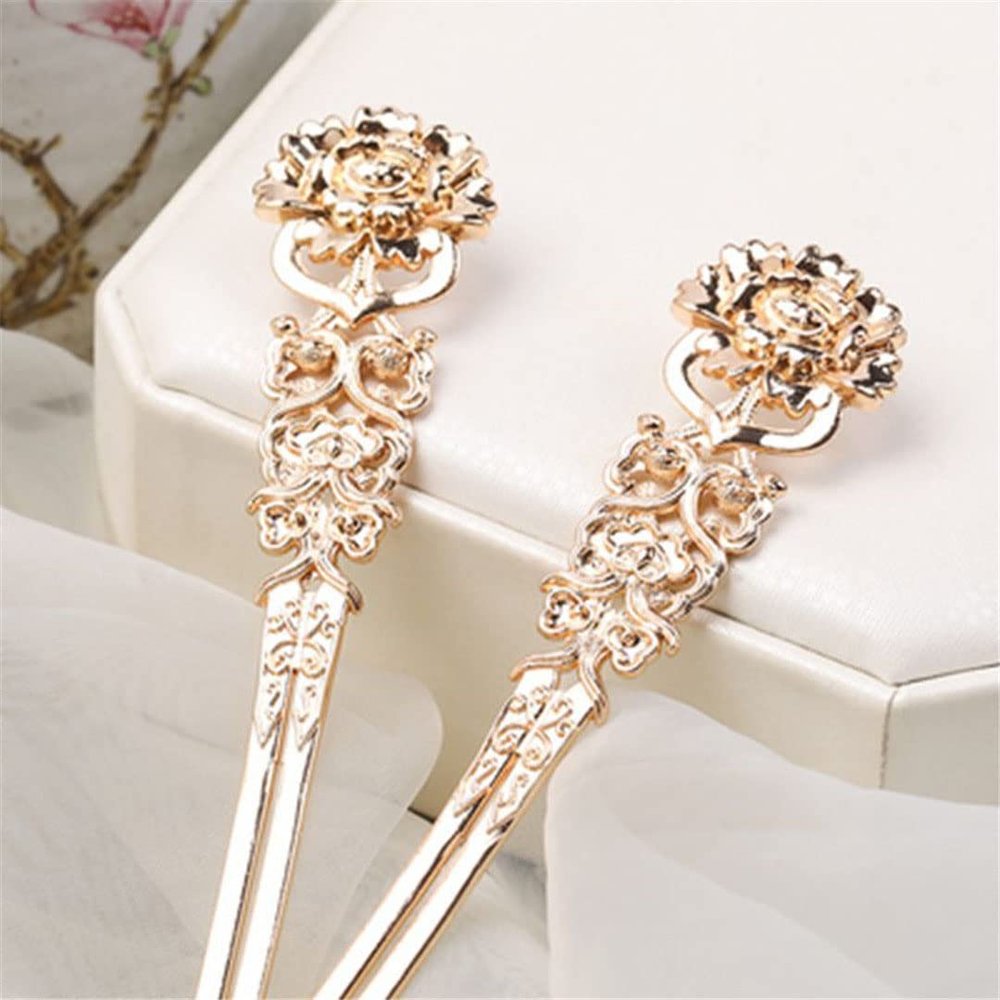 Chinese Metal Step-Shaking Hanfu Hairpin With Fringed Hair Accessories 1 pair