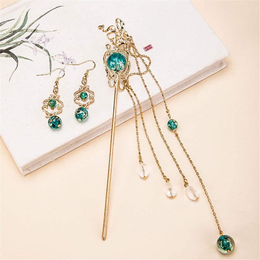 Chinese Style Hair Stick Chinese Style Retro Long Hair Fork Hanfu Handmade Hair Accessories Ear hook3