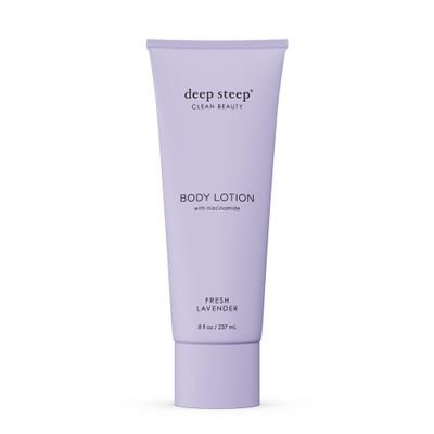 Deep Steep Body Lotion, Fresh Lavender, 8 oz  Moisturizer with Coconut Oil, Shea Butter, Argan Oil, Aloe Vera & Niacinamide  Vegan, Clean Beauty, Daily Skin Hydration