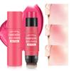 LOKFAR Cream Blush Stick for Cheeks - 2 in 1 Multi Makeup Blush with Brush for Cheeks Tint & Eyes & Lips, Waterproof Smooth Creme Texture, Long-lasting Wear All Day, #02 Rose Red view 1