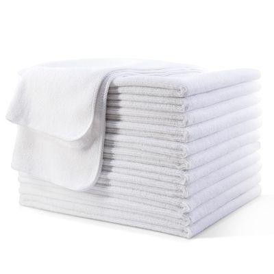 POLYTE Professional Quick Dry Lint Free Microfiber Hair Drying Salon Towel, 16 x 29 in, 12 Pack (White)