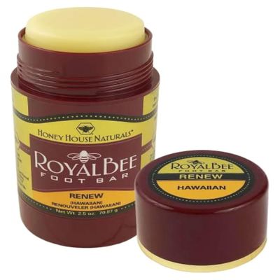 Honey House Naturals Royal Bee Foot Bar -Renew- 2.5 Ounce Twist Up Tube All Natural Ultra Moisturizing Essential Oil Infused Made in USA