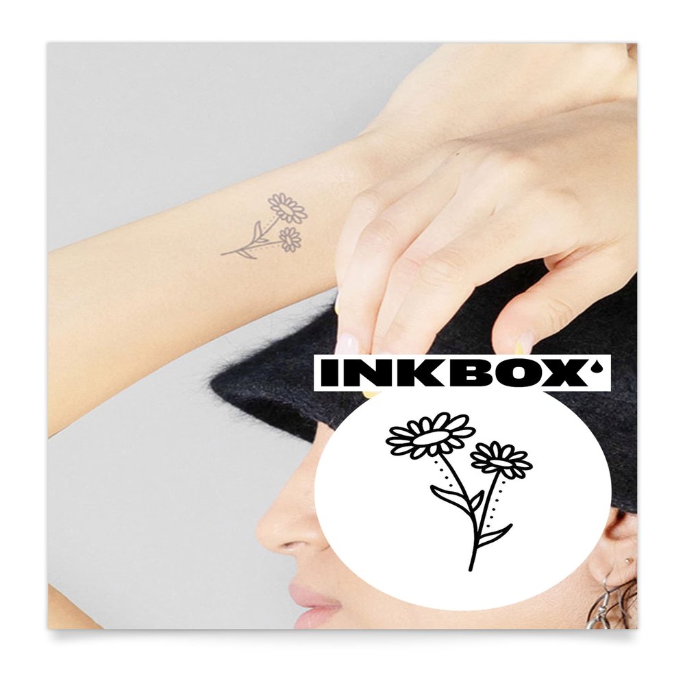 Inkbox Temporary Tattoos, Semi-Permanent Tattoo, One Premium Easy Long Lasting, Water-Resistant Temp Tattoo with For Now Ink - Lasts 1-2 Weeks, Oxeye, 2 x 2 in