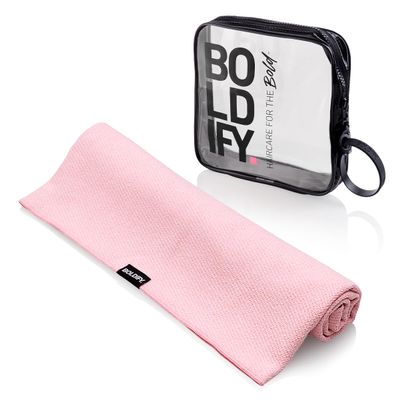 Boldify Quick Dry Microfiber Towel Wrap for Women - for Thin and Curly Hair - Anti Frizz Plopping Towel, Fast Drying Turban - Pink