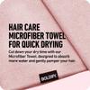 Boldify Quick Dry Microfiber Towel Wrap for Women - for Thin and Curly Hair - Anti Frizz Plopping Towel, Fast Drying Turban - Pink view 3