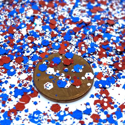 Independence Glitter Mix, 4th of July, Glitter for Nails, Glitter for Tumblers, Glitter Shapes for tumblers, Glitter Shape Confetti (4oz)