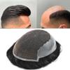 Healthlif Toupee For Men Natural Hairline Remy Human Hair Piece For Men Undetectable Lace Men Toupee Bleached Knots Mens Hair Replacement Toupee 7X9#1B Off Black 110% Density view 1