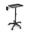 Hair Salon Roller Aluminum Tray Trolley, Service Tray Hairdressing Tool Trolley, Height Adjustable for Hairdresser Salon Spa Dyeing SPA Service Rack (Black 3) view 1