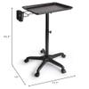 Hair Salon Roller Aluminum Tray Trolley, Service Tray Hairdressing Tool Trolley, Height Adjustable for Hairdresser Salon Spa Dyeing SPA Service Rack (Black 3) view 4