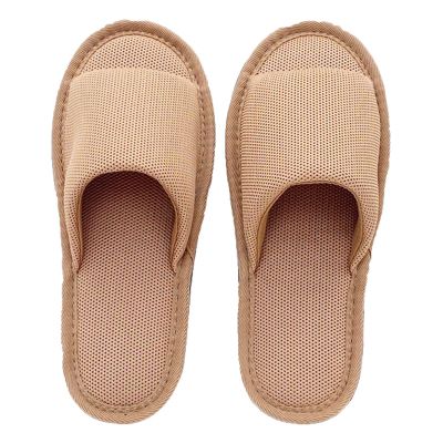 1 Pairs Open Toe Eco-Friendly Slippers Spa Slippers Unisex Hotel Slippers for Women and MenNon-Disposable Guest Slippers (Color : Light Brown, Size : 29cm/11.4inches)