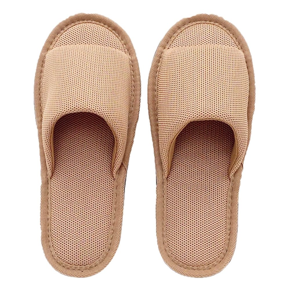 1 Pairs Open Toe Eco-Friendly Slippers Spa Slippers Unisex Hotel Slippers for Women and MenNon-Disposable Guest Slippers (Color : Light Brown, Size : 29cm/11.4inches)