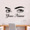 Custom Name Wall Decal Home Decor Art Sticker Vinyl Bedroom Boys Girls Teen Kids Quote Makeup Lashes Brows Beauty Brushes Lipstick Mascara Eyeshadow Business Logo Studio Customized view 1