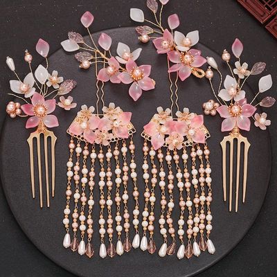 Antique dress AACX Crown Hairpin Tassel Hair Accessories Set