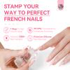 Saviland French Tip Nail Stamp: 4PCS Nail Art Stamper Kit Clear Silicone Nails Stamping Long & Short Jelly Stamper with Scrapers Nails Stamper Kit for French Manicure Home DIY Salon view 2