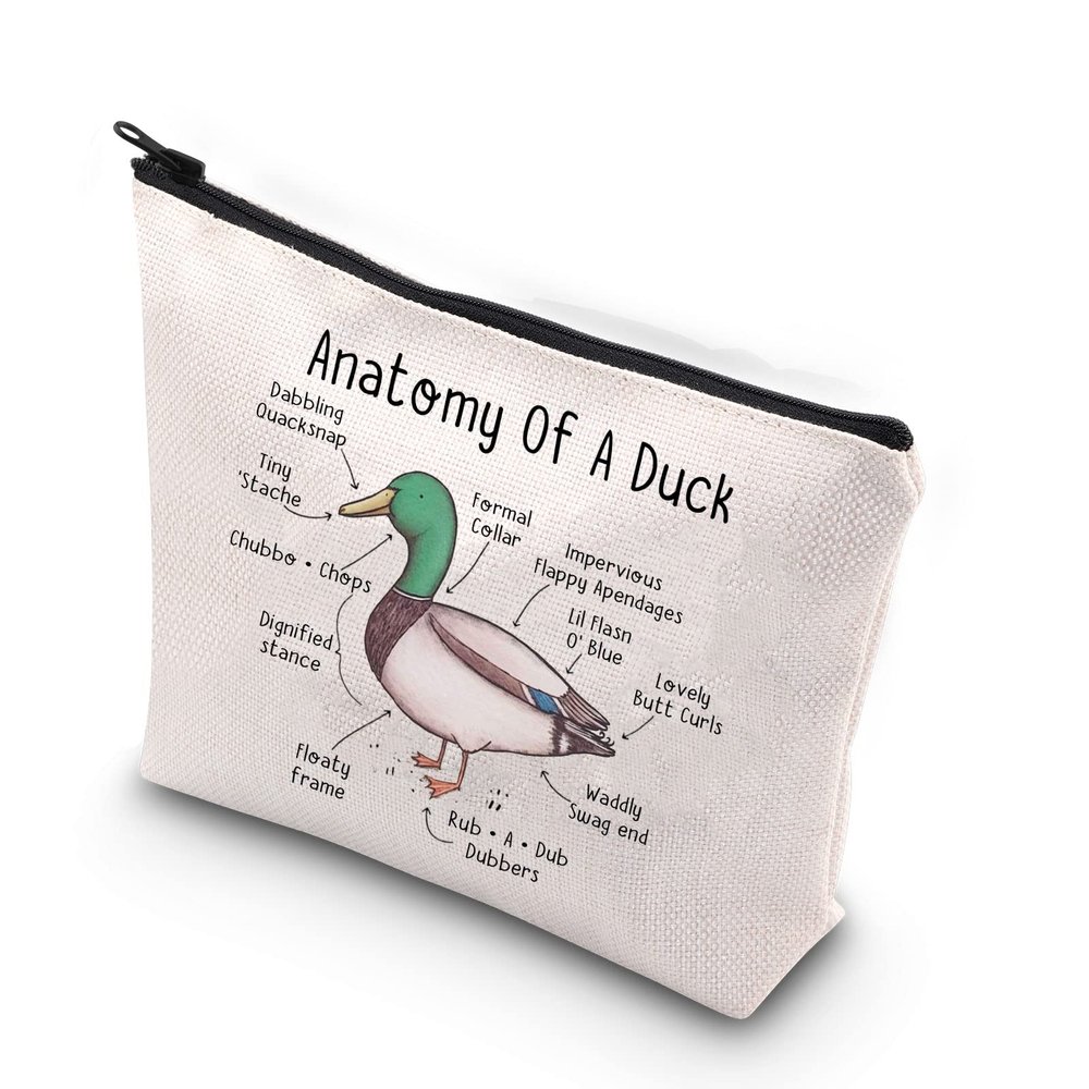 MNIGIU Duck Cosmetic Bag Anatomy Of A Duck Duck Lover Gift Travel Zipper Pouch Duck Farm Farmer Gift (Anatomy Duck bag)