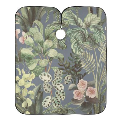 ALAZA Tropical Plants Floral Cactus Barber Cape for Men Women, Waterproof Haircut Apron Beard Shaving Bib Hair Cutting Cloth 55 x 65 Inch