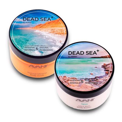 Avani Dead Sea Body Butter and Dead Sea Body Scrub - Absorbs Quickly