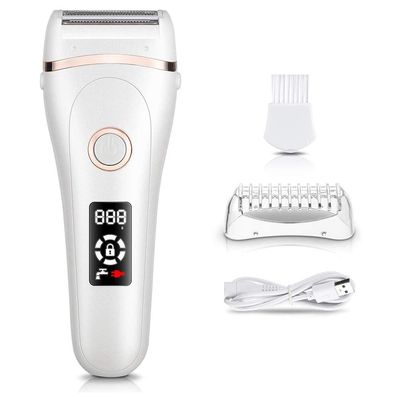 Electric for Women, Shaver Rechargeable Women's Electric Shaver with LED Display Body Hair Removal for Face Underarm Legs and Bikini Line