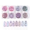 Holographic Nail Art Sequins Glitter Kits 8 Boxes 3D Nails Glitter Metallic Shining Flakes Acrylic Powder Dust Sequins for Nails Decoration Holographic Manicure Tips (Pink) view 1