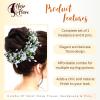 Hair Flare Attractive Artificial White Rose with Pearl Hair Vein and Hair Pins, Wedding Bridal Hair Accessories/Juda Pins for Women -Combo (1989-2299) view 2