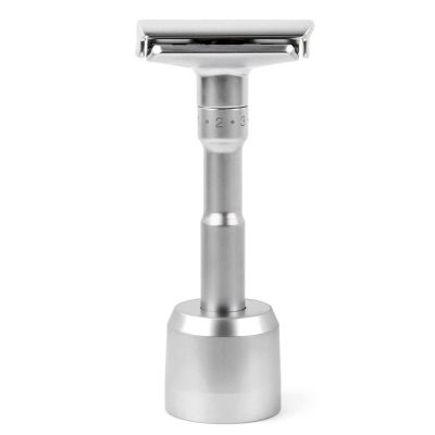Rezhco Men's Manual Razor Adjustable Sharpness Double Edge Safety Shaving Razor(Color:A+Stand,Size:)