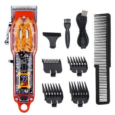 Professional Hair Clippers for Men, Professional Hair Clipper Household Rechargeable Shaver Electric Push Full Transparent Electric Hair Clipper Hair Salon Shaver (Color : 6)