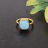 Shilpi Impex Rose Cut Synthetic Larimar Gold Plated Brass Ring For Men Women (9.5) view 2