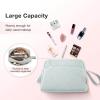 BAGSMART Makeup Bag, Cosmetic Bag for Purse,Travel Make Up Pouch,Water-resistant Toiletry Bag Elegant Roomy, Makeup Accessories Organizer, Light Blue view 2