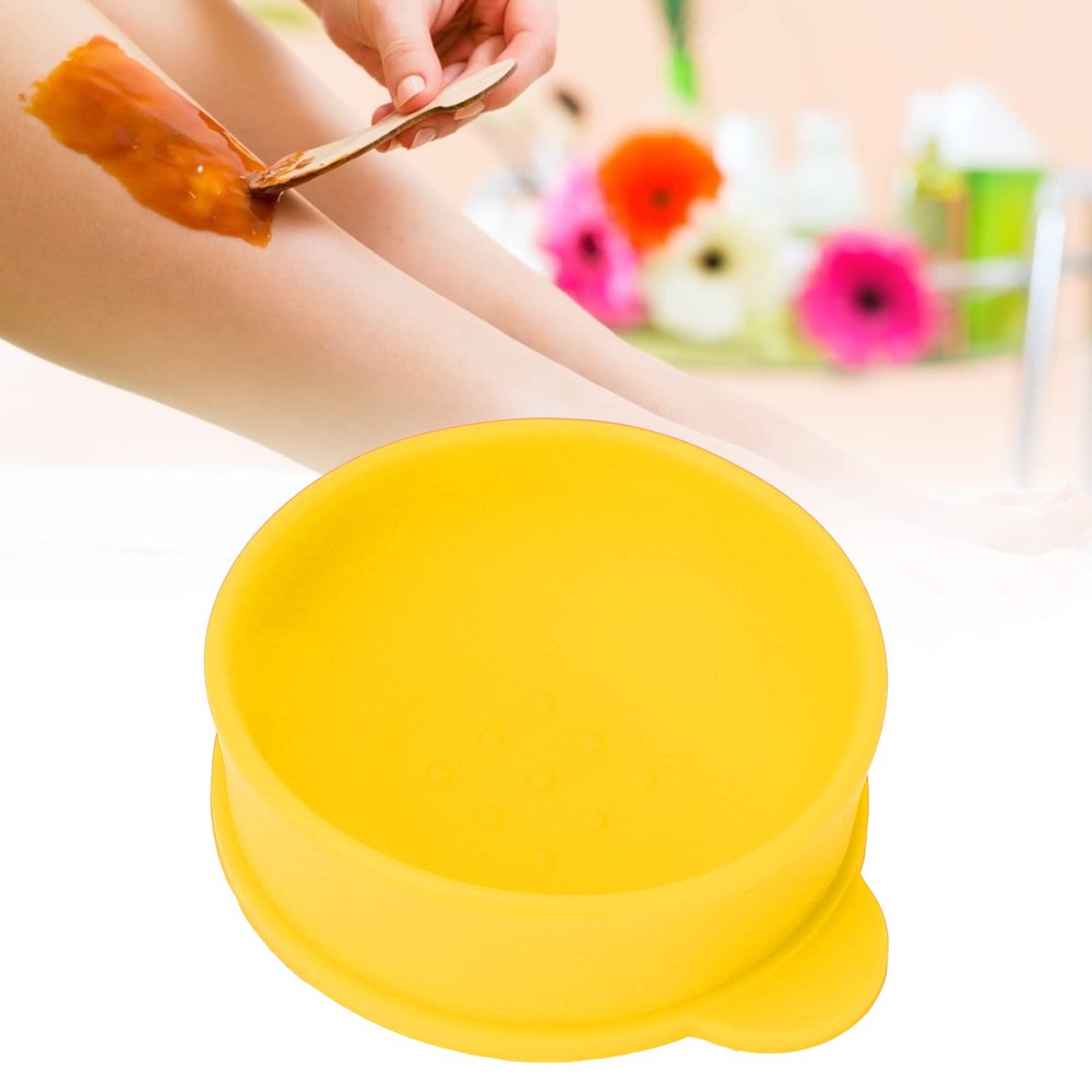 Wax Pot Replacement, Removable Silicone Waxing Pot Home Hair Removal Reusable Wax Heater Machine Accessory Wax Warmer Replacement Pots Beauty Hair Removal Waxing Bowl for Home Use(Yellow)