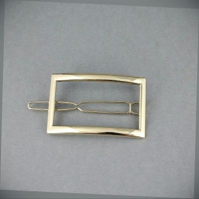 Gold Rectangle Barrette Outline Shape Metal Hair Clip Gold Shiny Clip 2/8" Wide Fashion hair Accessories for Women