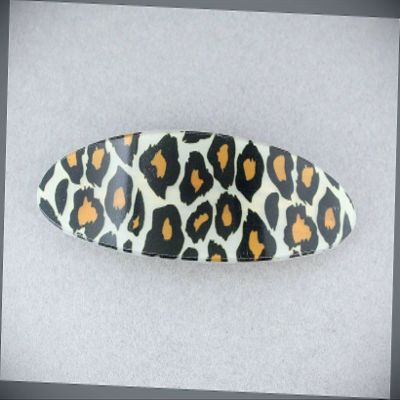 Black Brown Cheetah Leopard Print Curved Barrette Hair Clip Accessory 3.5" Long Fashion hair Accessories for Women