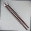 Dk Brown Crystal Sequin Wood Set 2 Hair Chop Sticks Accessory Picks Pins 7" Long Fashion hair Accessories for Women view 1