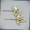 2 Gold Laurel Leaf Leaves Bobby Bobbi Pins Clip Barrette Hair Pin Set Of 2 Fashion hair Accessories for Women view 1