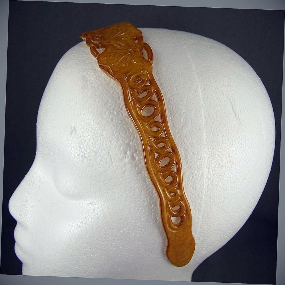 Yellow Tie Dye Carved Look Plastic Headband Hair Band Accessory Grip Teeth Fashion hair Accessories for Women